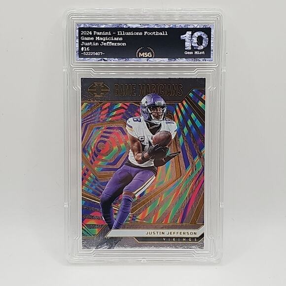 2024 Panini Illusions - Game Magicians Justin Jefferson #16 - Vikings Graded 10 - Picture 1 of 2